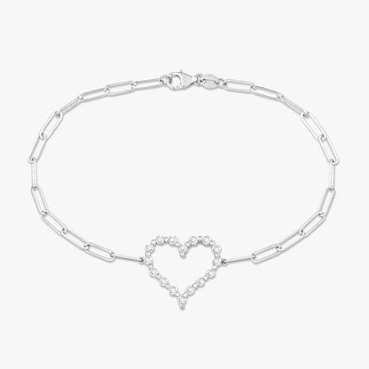 Floating Diamond Heart Bracelet 0.56 ctw