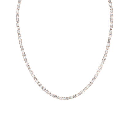 Classic Round and Emerald Cut Tennis Necklace