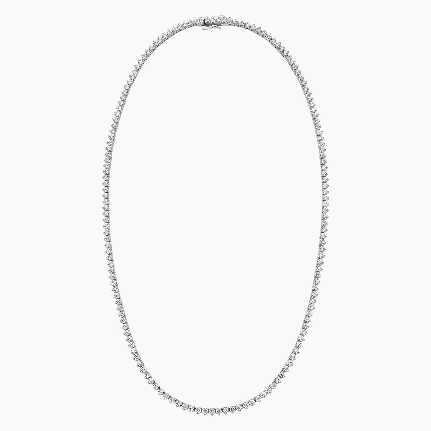 Perfect Three-Prong Lab Diamond Tennis Necklace in 18K Gold