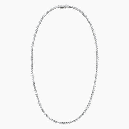 Perfect Three-Prong Lab Diamond Tennis Necklace in 18K Gold