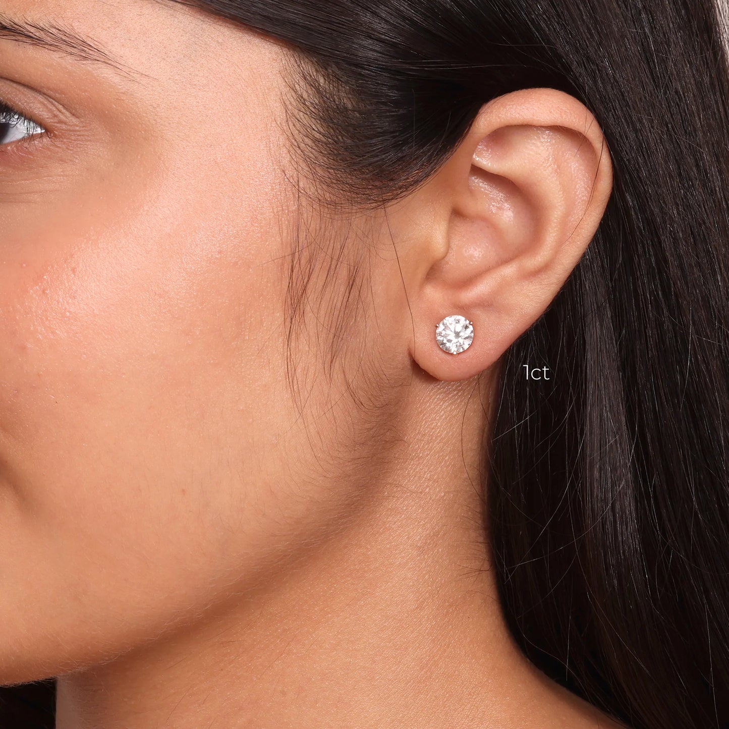 EVE Round Prong Solitaire Studs 18KT Gold