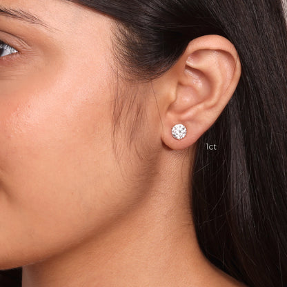 EVE Round Prong Solitaire Studs 18KT Gold