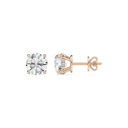 Hidden Halo Round Diamond Earrings