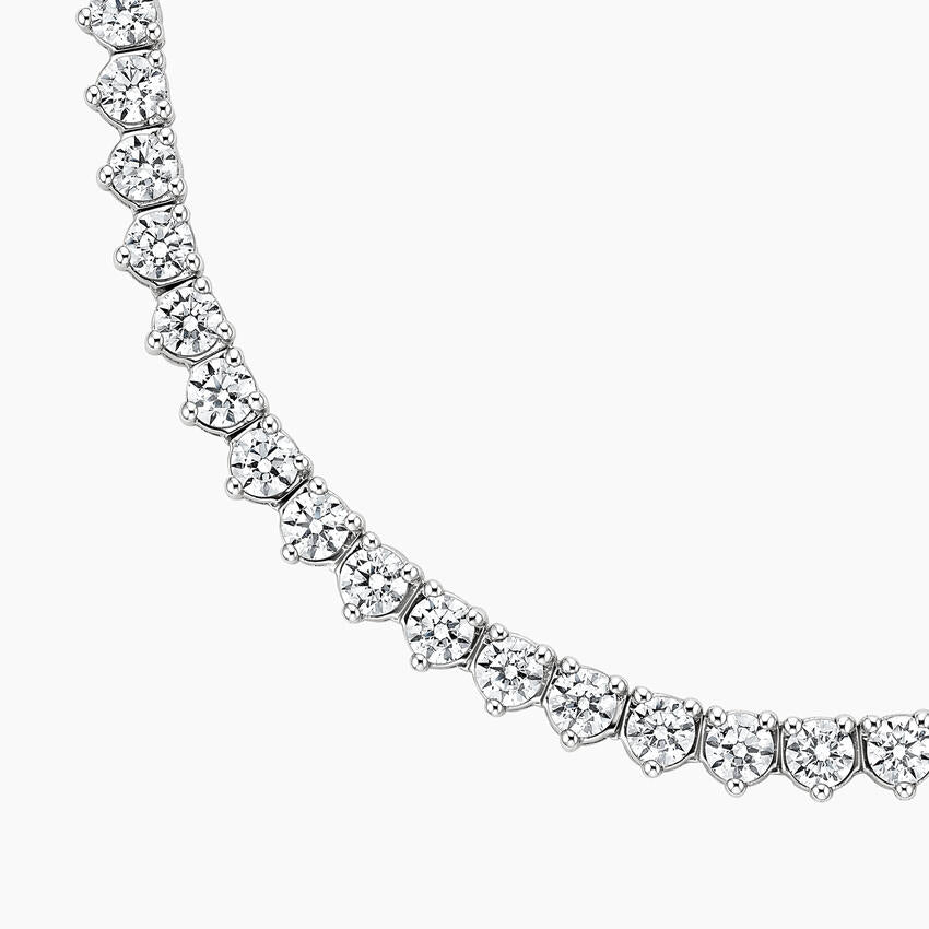 Perfect Three-Prong Lab Diamond Tennis Necklace in 18K Gold