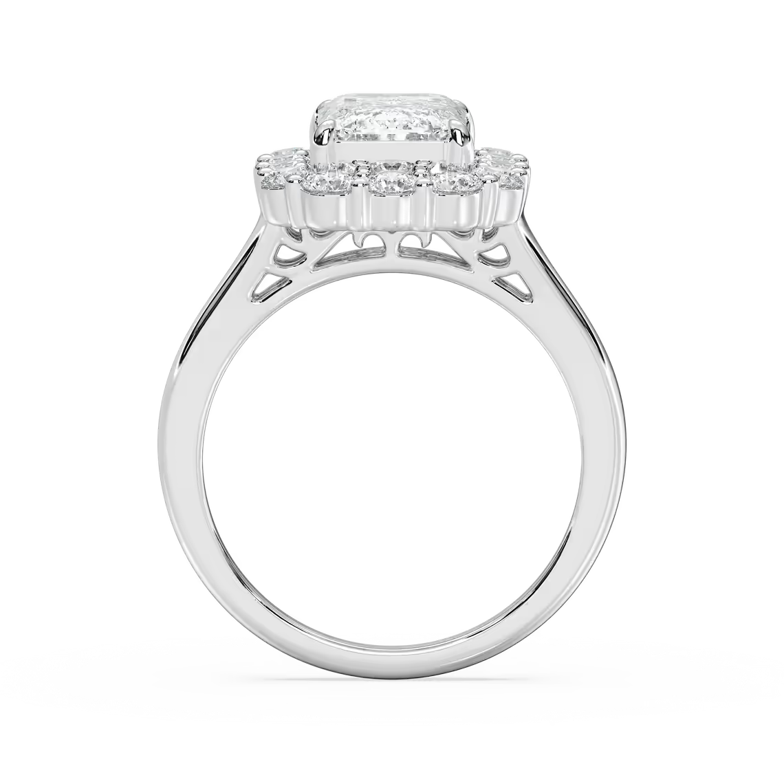 Thea Halo Emerald Engagement Ring