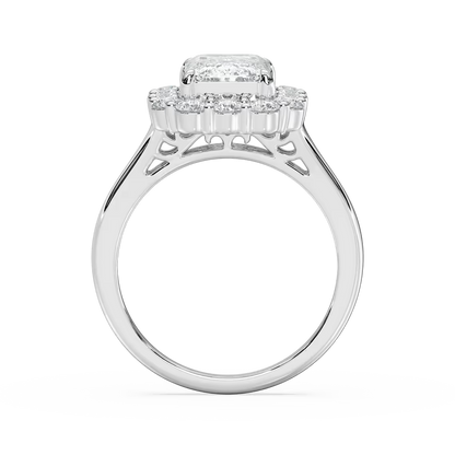 Thea Halo Emerald Engagement Ring