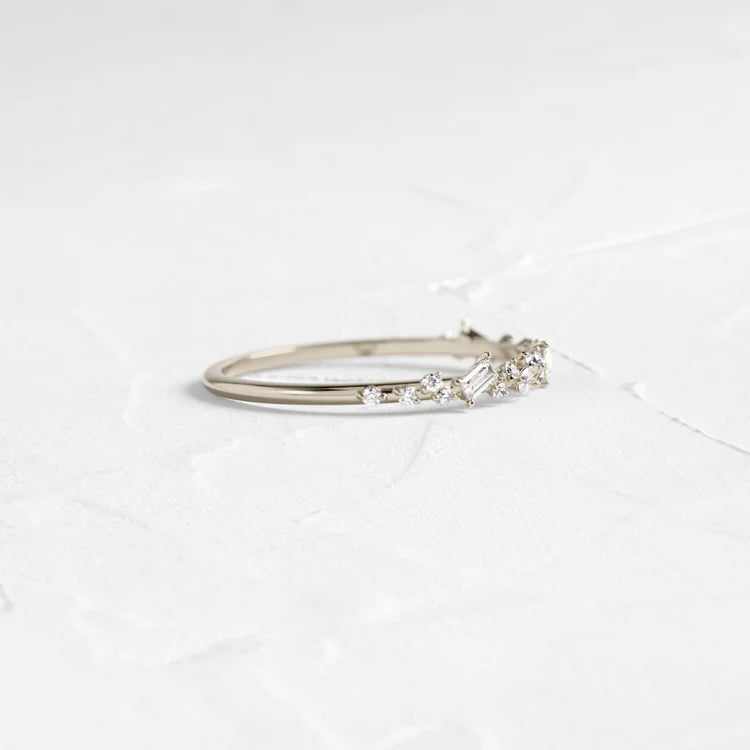 Sprinkle of Sugar Bezel Ring in Baguette Cut Diamond