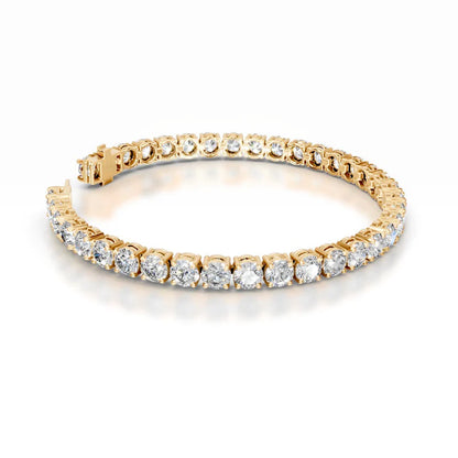 Belle 15 CT Round Tennis Lab Grown Diamond Bracelet - 14K Yellow Gold