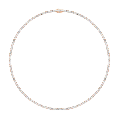 Classic Round and Emerald Cut Tennis Necklace