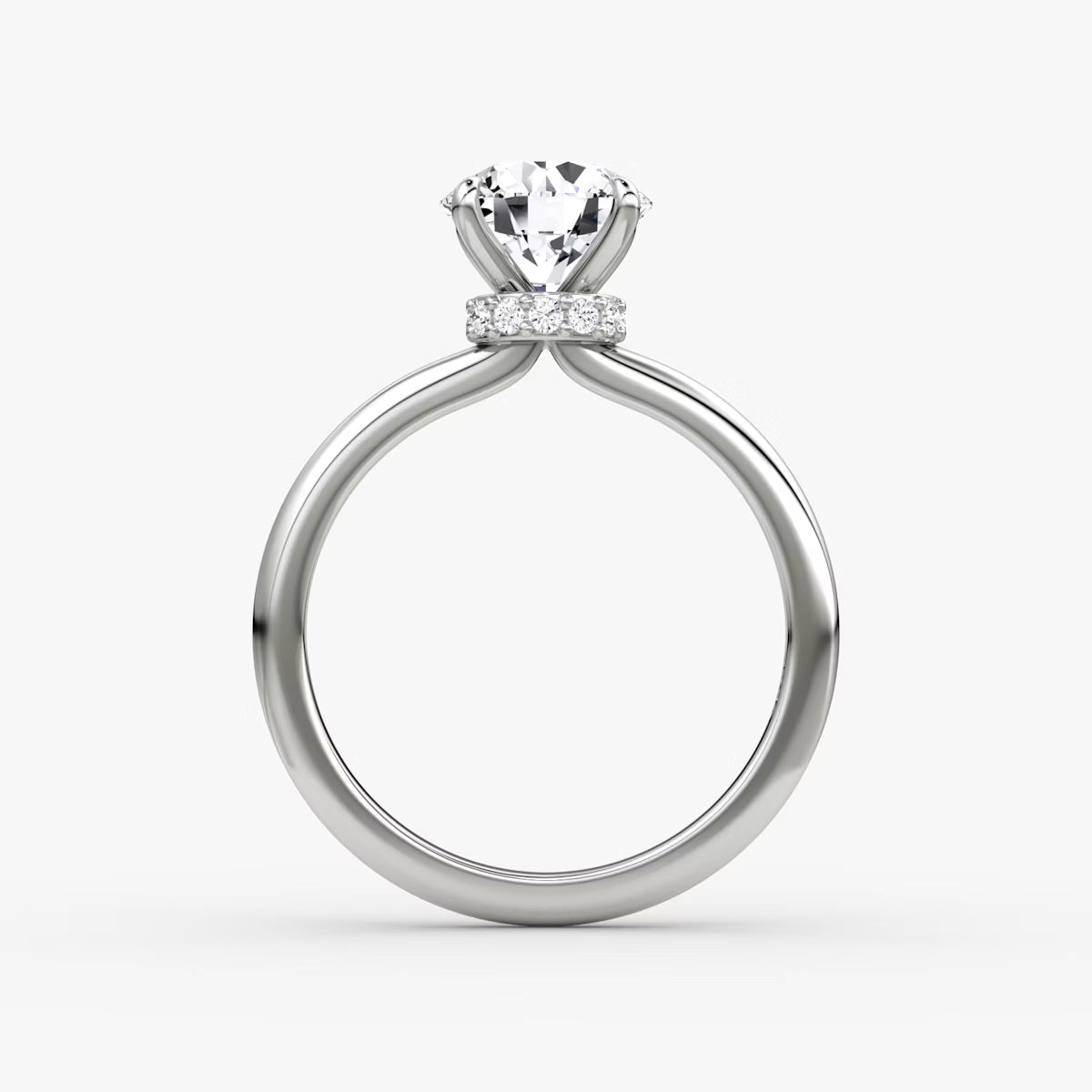 The Veiled Halo 1 Carat Round Brilliant Yellow Gold Engagement Ring