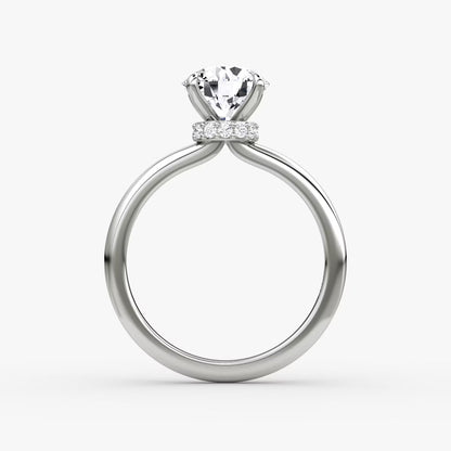 The Veiled Halo 1 Carat Round Brilliant Yellow Gold Engagement Ring