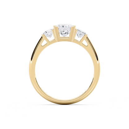 Classic Princess Three Stone Ring