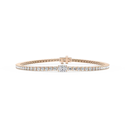 Oval Solitaire Tennis Bracelet