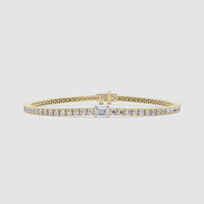 Emerald Solitaire Tennis Bracelet