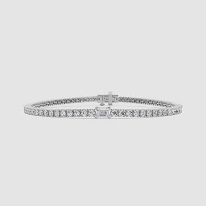 Emerald Solitaire Tennis Bracelet