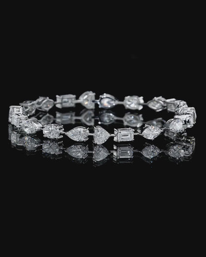 9.23ct Multi Shape Colorless Diamond Tennis Bracelet