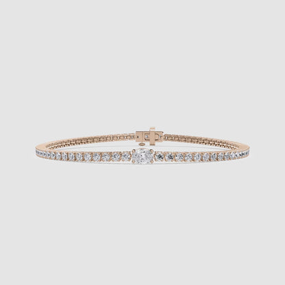 Oval Solitaire Tennis Bracelet