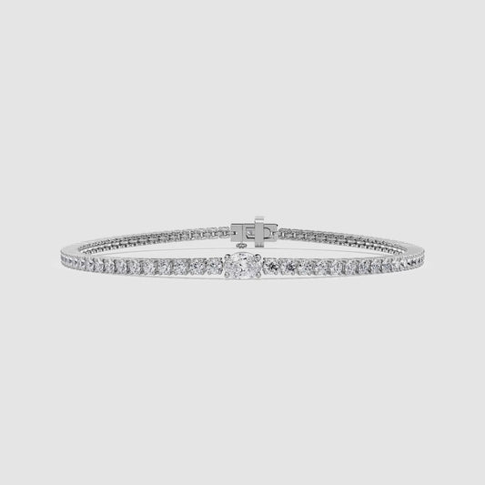 Oval Solitaire Tennis Bracelet