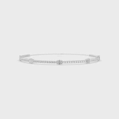 10.76 Carat Round & Baguette Lab Grown Diamond Tennis Choker Necklace