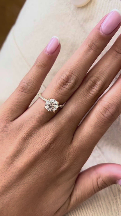 Alma Round Hidden Halo Engagement Ring