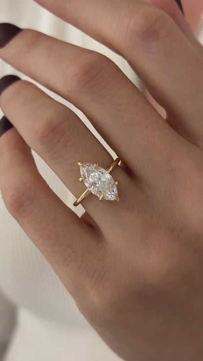 Isabella Marquise Hidden Halo Engagement Ring