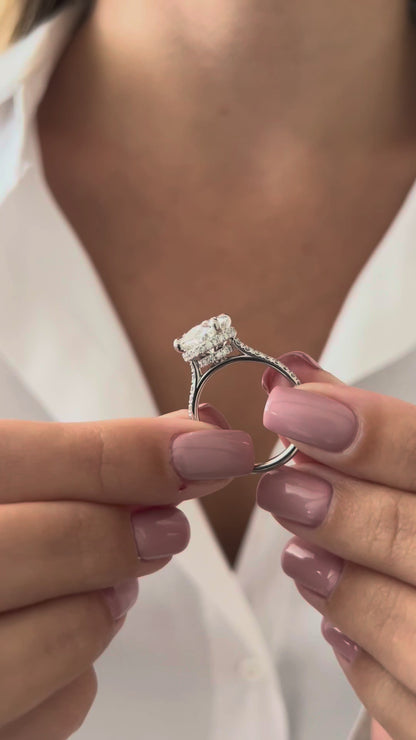 Alina Oval Hidden Halo Engagement Ring