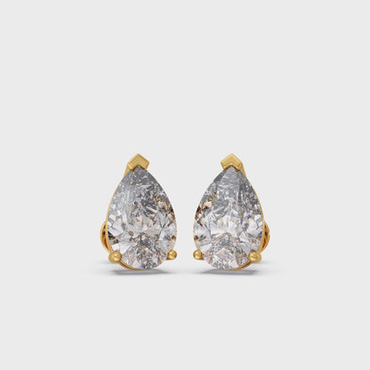 Pear Solitaire Diamond Earrings