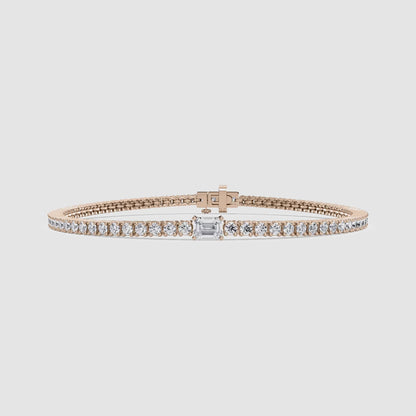 Emerald Solitaire Tennis Bracelet