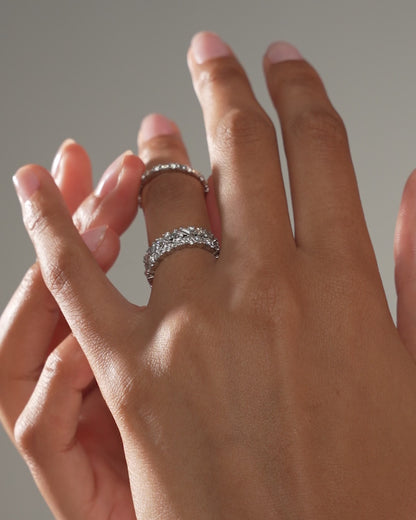 Baguette + Round Eternity Band