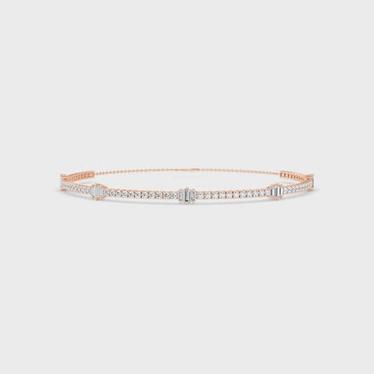 10.76 Carat Round & Baguette Lab Grown Diamond Tennis Choker Necklace